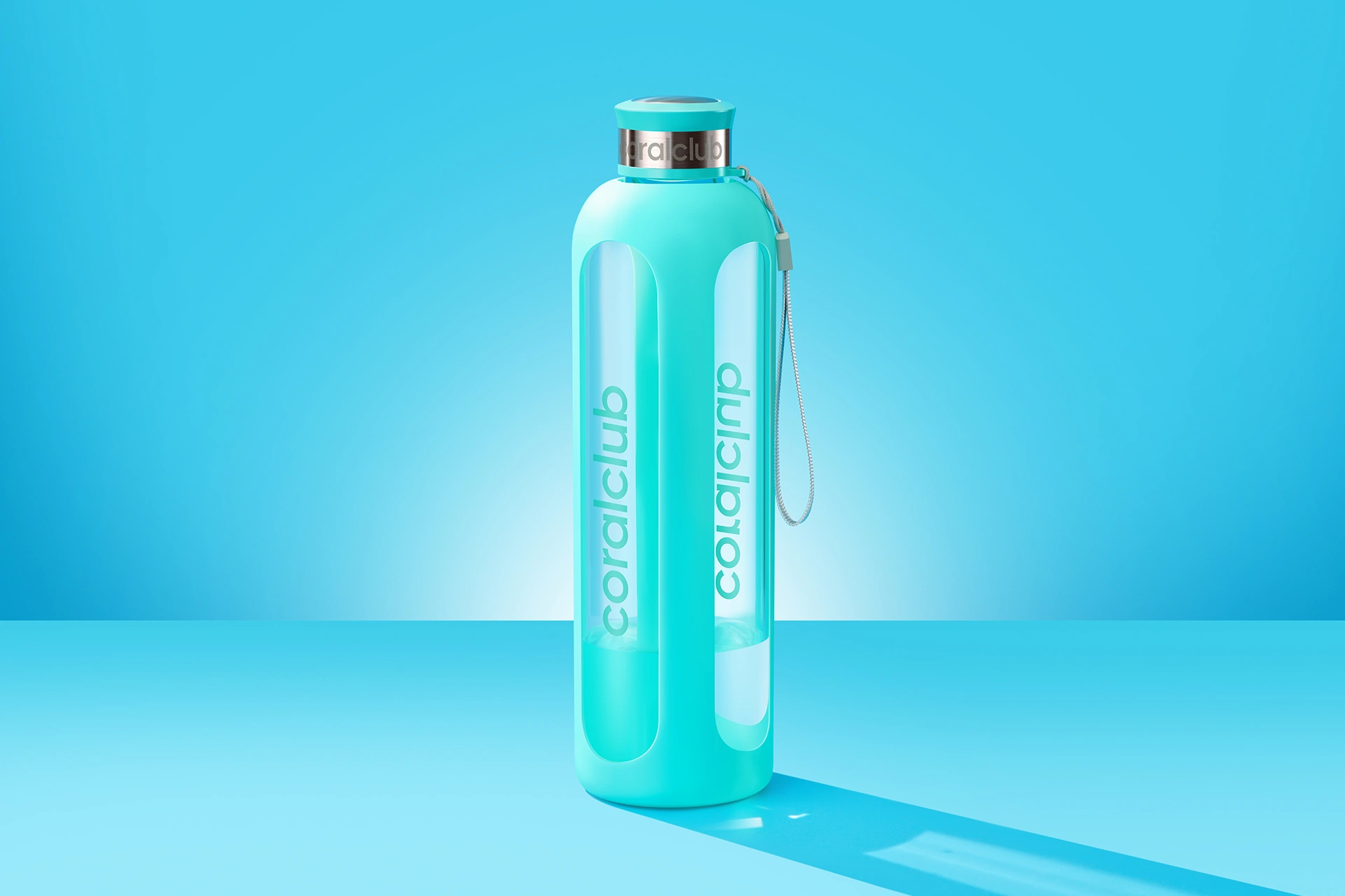 Clear Water glass bottle, Aqua Menthe